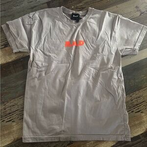 R.A.D Men's Casual Gray Tee with Orange Logo